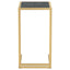 sidebord 50x35x65 cm hærdet glas sort marmor