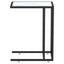 sidebord 50x35x65 cm hærdet glas hvid marmor
