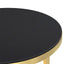 sidebord 45 cm hærdet glas guldfarvet og sort