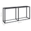 konsolbord 160x35x75,5 cm hærdet glas sort marmor