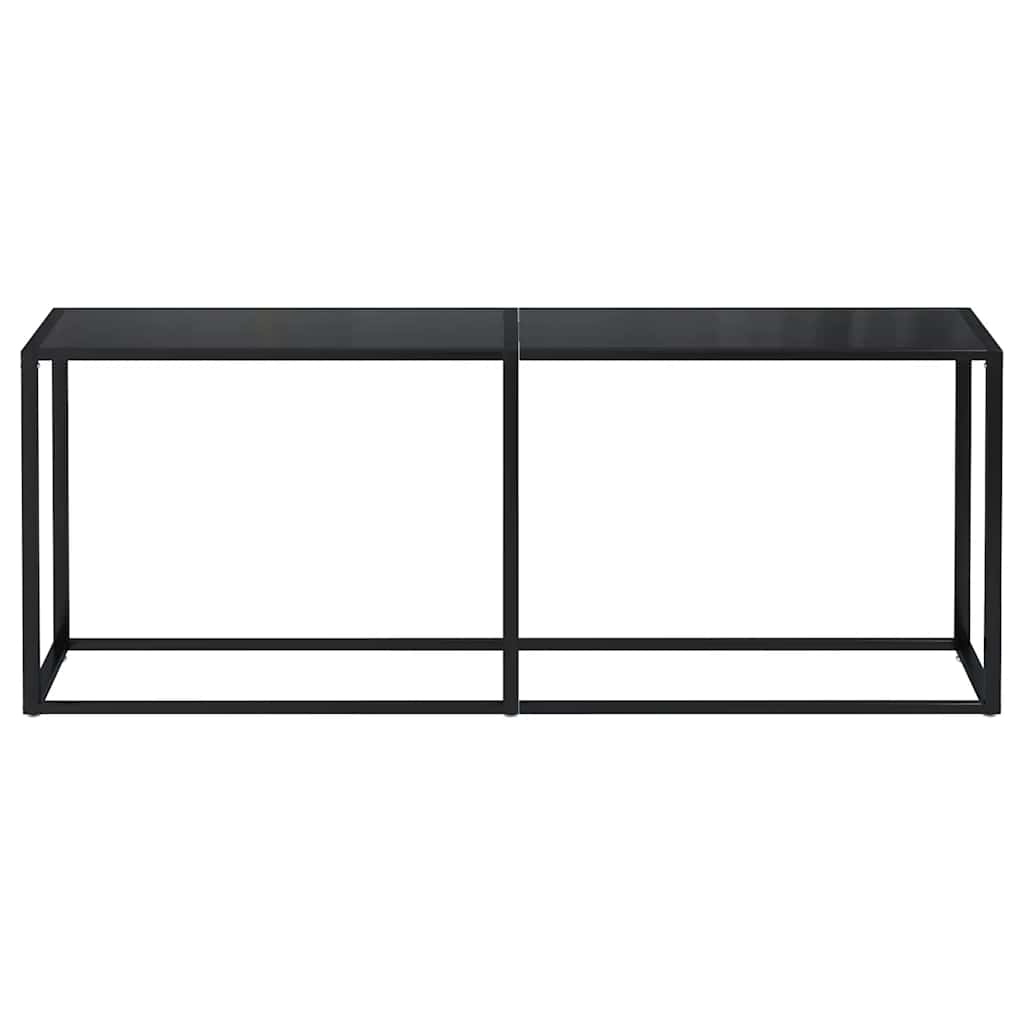 konsolbord 200x35x75,5 cm hærdet glas sort