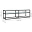 tv-bord 140x40x40,5 cm hærdet glas marmoreffekt hvid