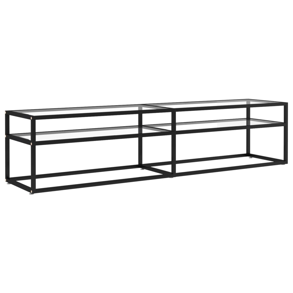 tv-bord 180x40x40,5 cm hærdet glas transparent