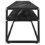 tv-bord 220x40x40,5 cm hærdet glas marmoreffekt sort