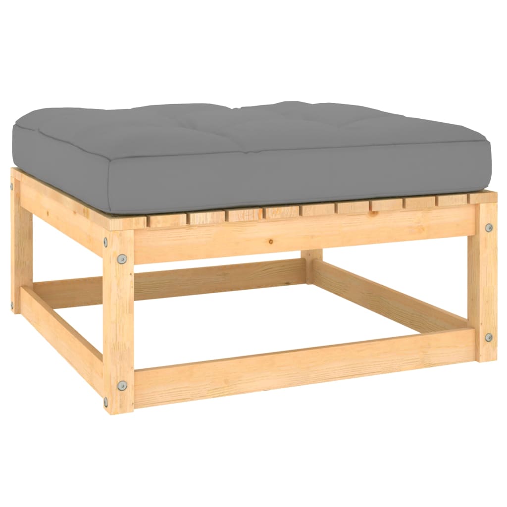 loungesæt til haven 12 dele med hynder massivt fyrretræ