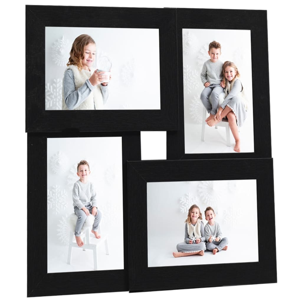 billedramme til 4x(10x15 cm) billeder MDF sort billede