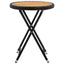 tebord 60 cm massivt akacietræ og polyrattan sort