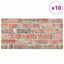 Vægpaneler 10 pcs Rød 100 x 50 cm EPS Skum