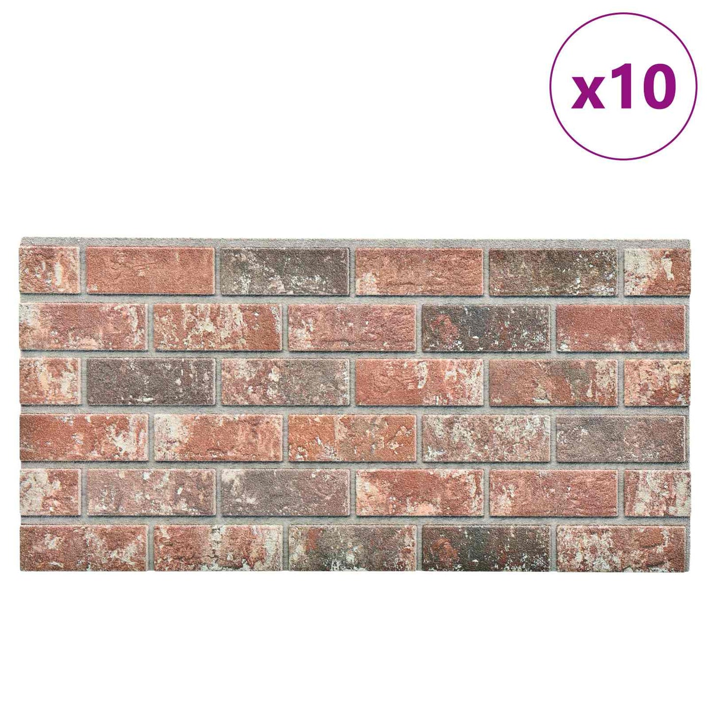 Vægpaneler 10 pcs Mørkebrun og Grå 100 x 50 cm EPS Skum