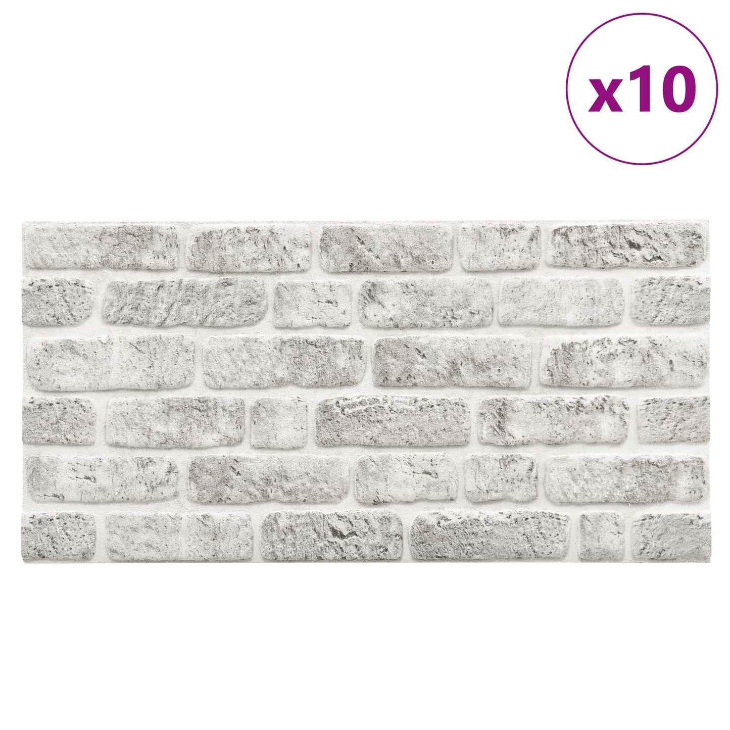 Vægpaneler 10 pcs Lysegrå 100 x 50 cm EPS Skum