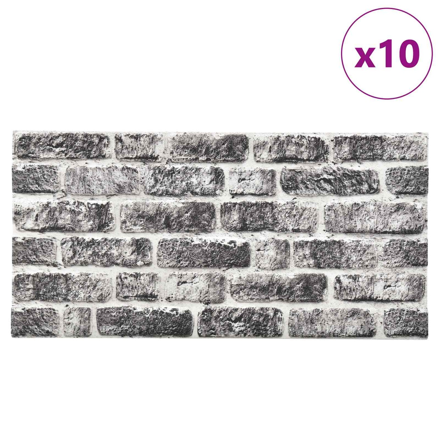 Vægpaneler 10 pcs Mørkegrå og Hvid 100 x 50 cm EPS Skum