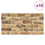 Vægpaneler 10 pcs Mørk Sand 100 x 50 cm EPS Skum