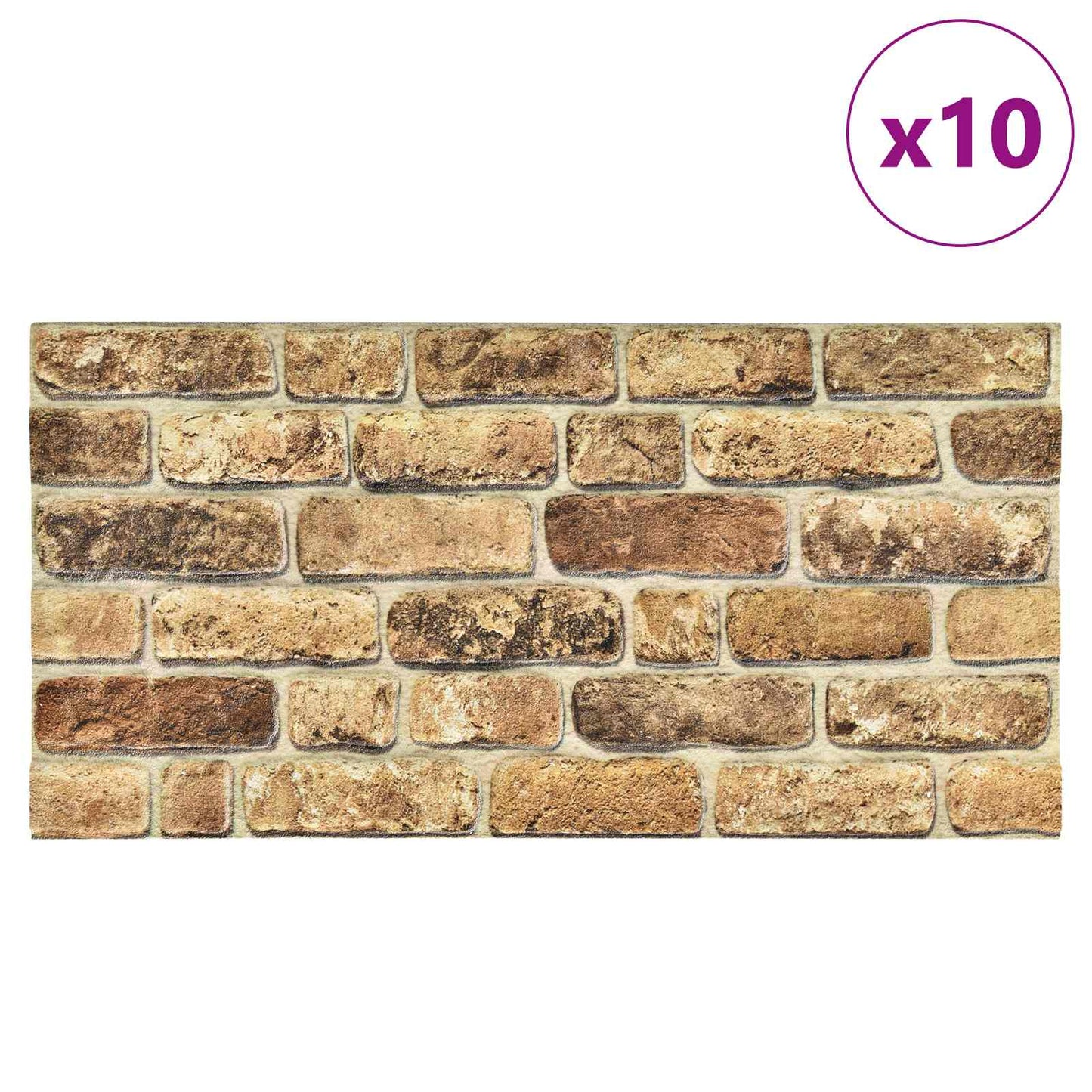 Vægpaneler 10 pcs Mørk Sand 100 x 50 cm EPS Skum