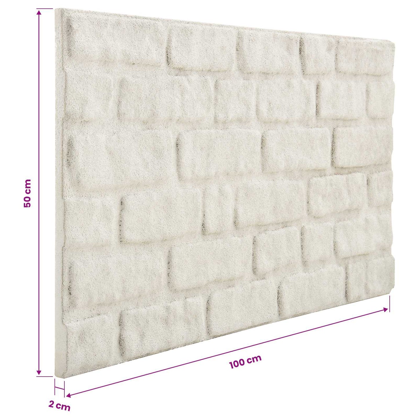 Vægpaneler 10 pcs Hvid 100 x 50 cm EPS Skum