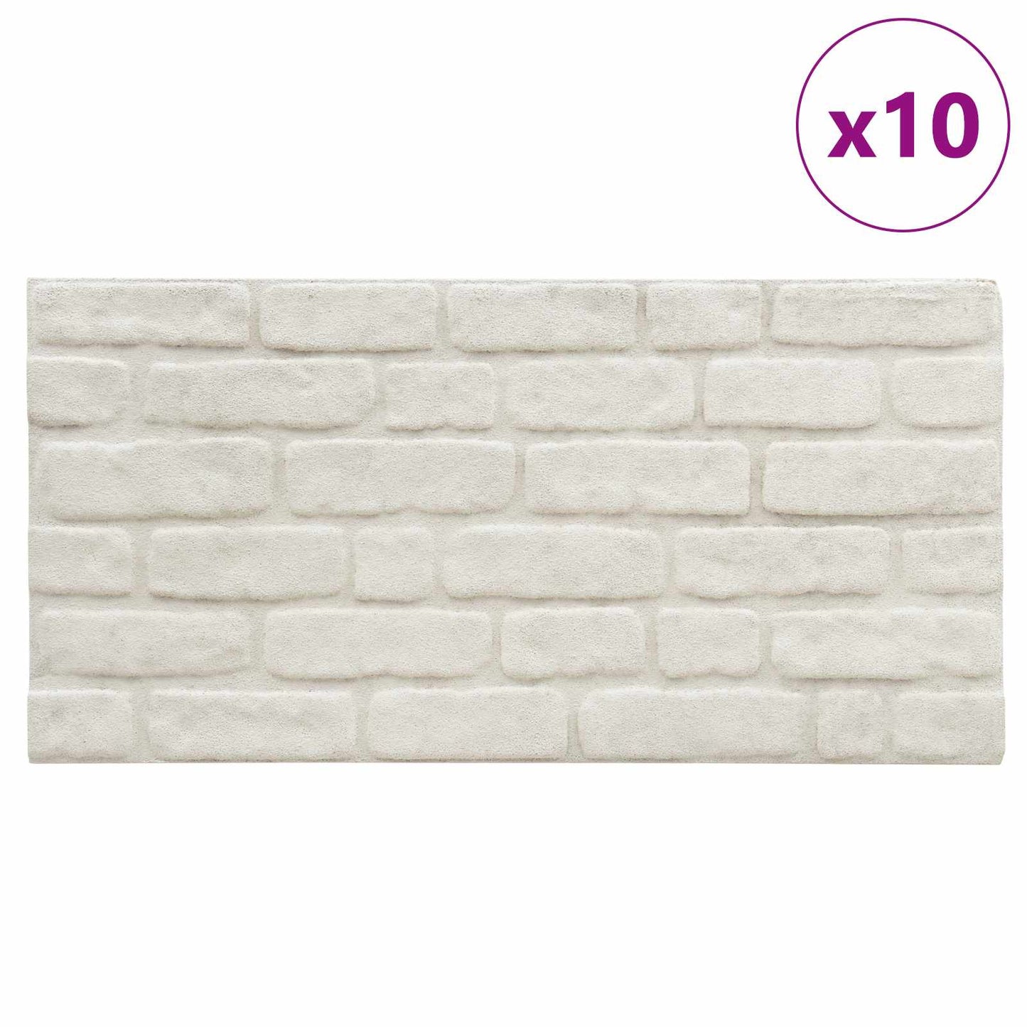 Vægpaneler 10 pcs Hvid 100 x 50 cm EPS Skum