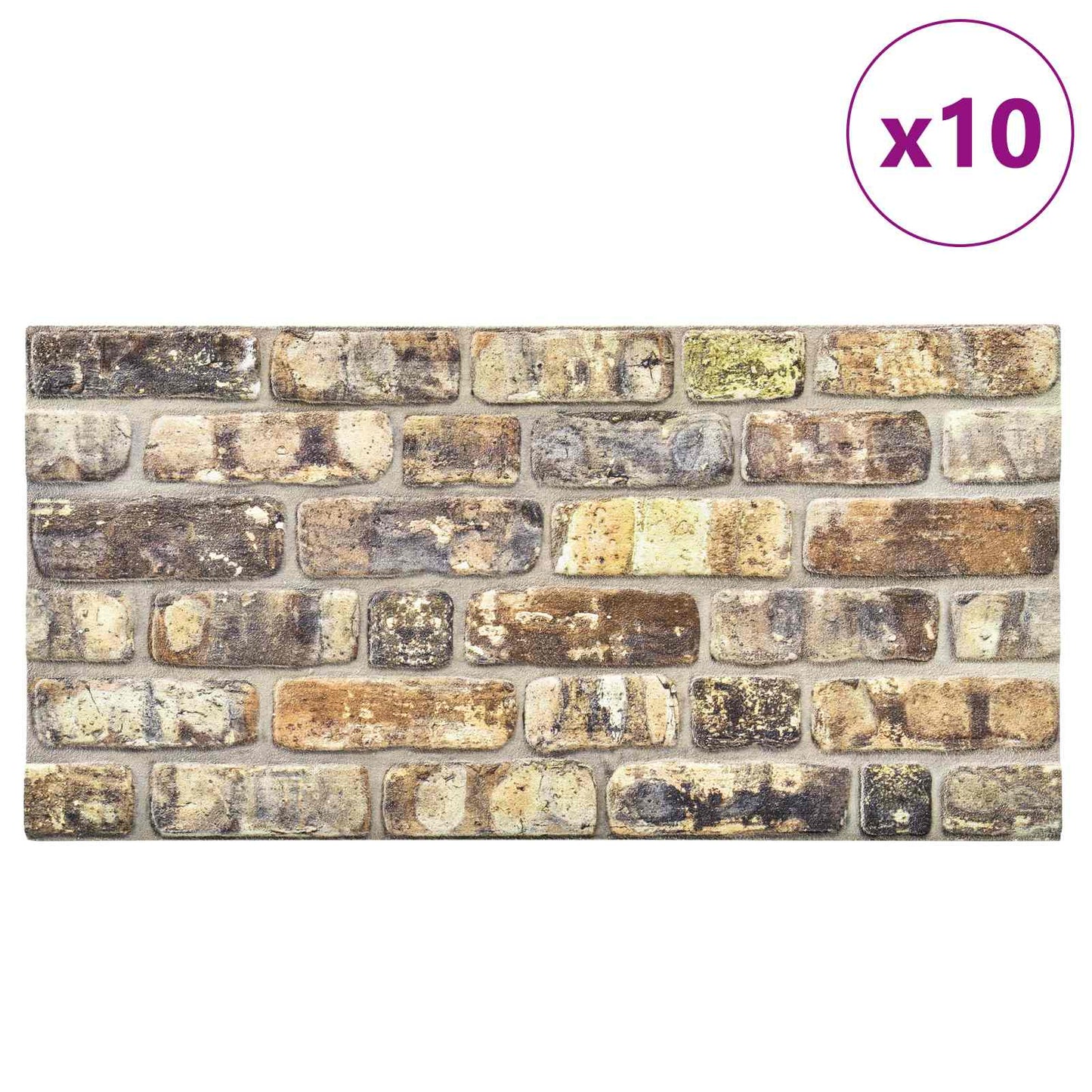 Vægpaneler 10 pcs Flerfarvet 100 x 50 cm EPS Skum