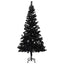 kunstigt juletræ med lys og kuglesæt 120 cm PVC sort
