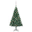 kunstigt juletræ med lys og kuglesæt 150 cm PVC grøn
