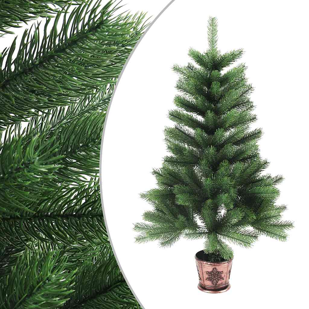 kunstigt juletræ med lys og kuglesæt 90 cm grøn