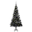 kunstigt juletræ med lys og kuglesæt 180 cm PVC sort