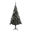 kunstigt juletræ med lys og kuglesæt 240 cm PVC sort