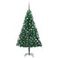 kunstigt juletræ med lys og kuglesæt 150 cm PVC grøn