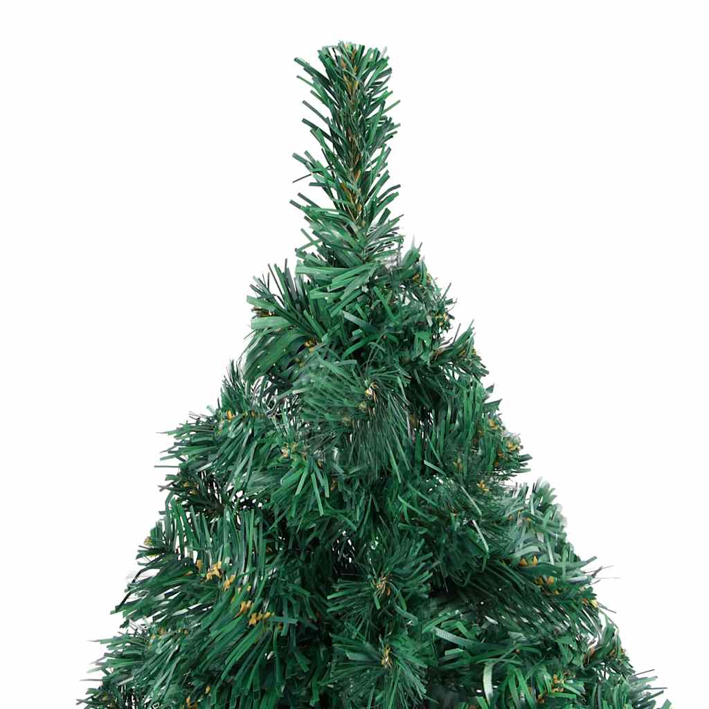 kunstigt juletræ med lys og kuglesæt 240 cm grøn