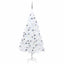 kunstigt juletræ med lys og kuglesæt 120 cm PVC hvid