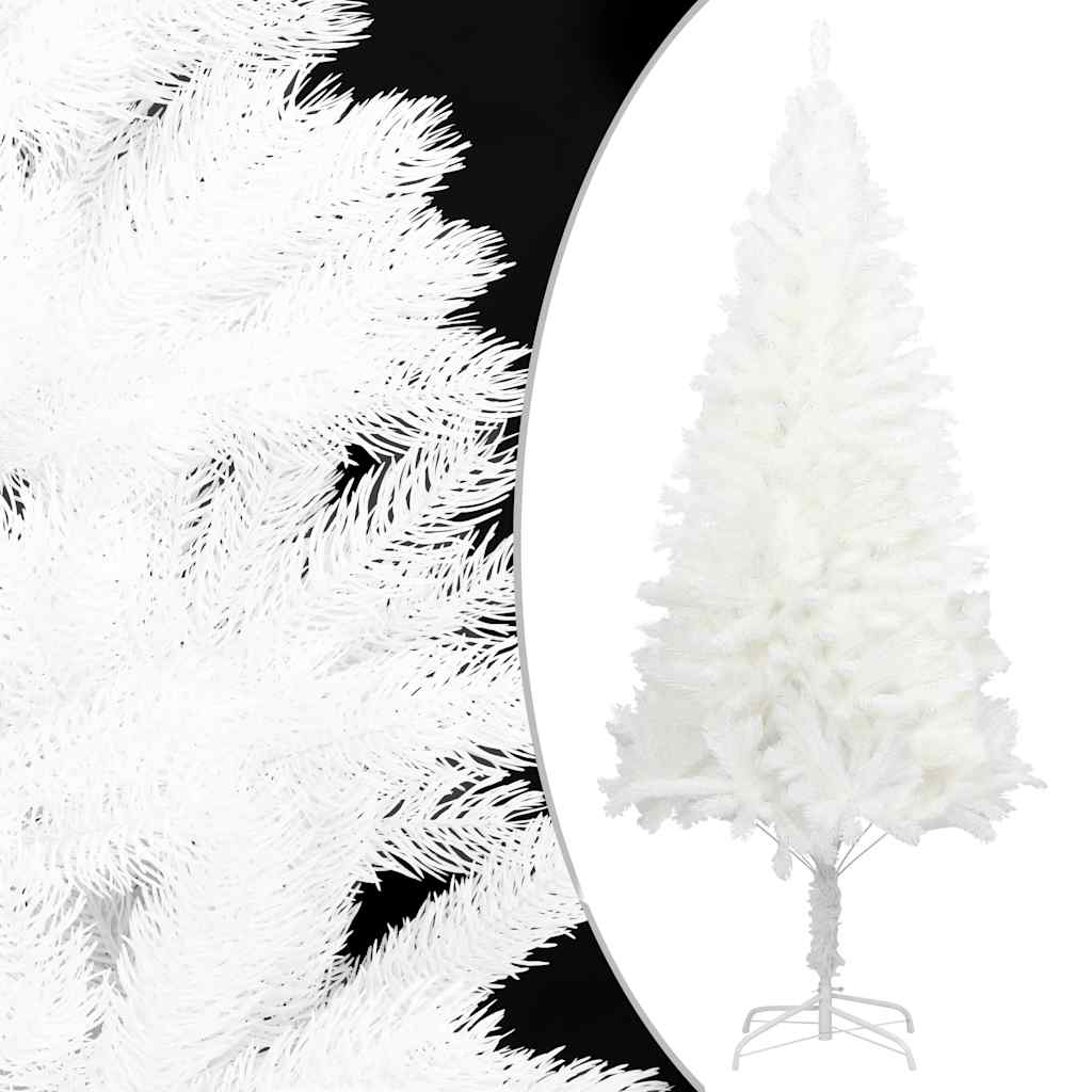 kunstigt juletræ med lys og kuglesæt 120 cm hvid