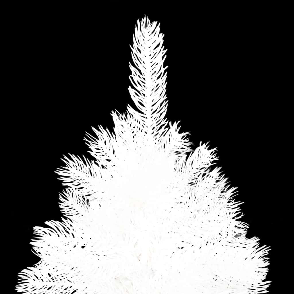 kunstigt juletræ med lys og kuglesæt 120 cm hvid