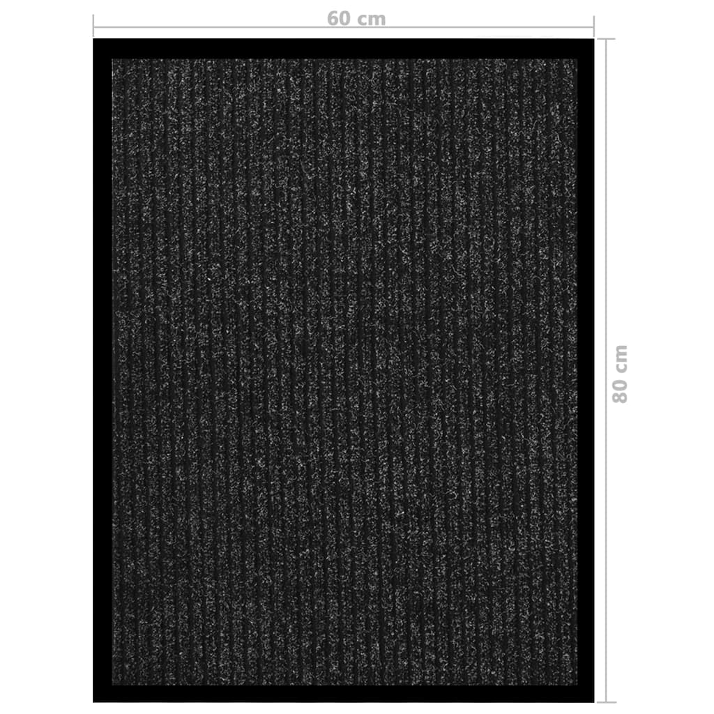 dørmåtte 60x80 cm stribet antracitgrå