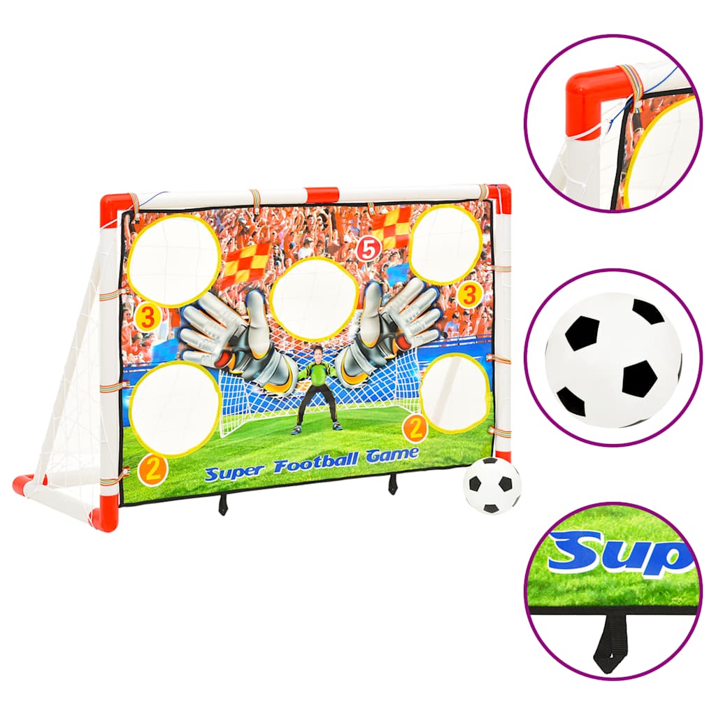 fodboldmål med målvæg til børn 120x51x77,5 cm billede