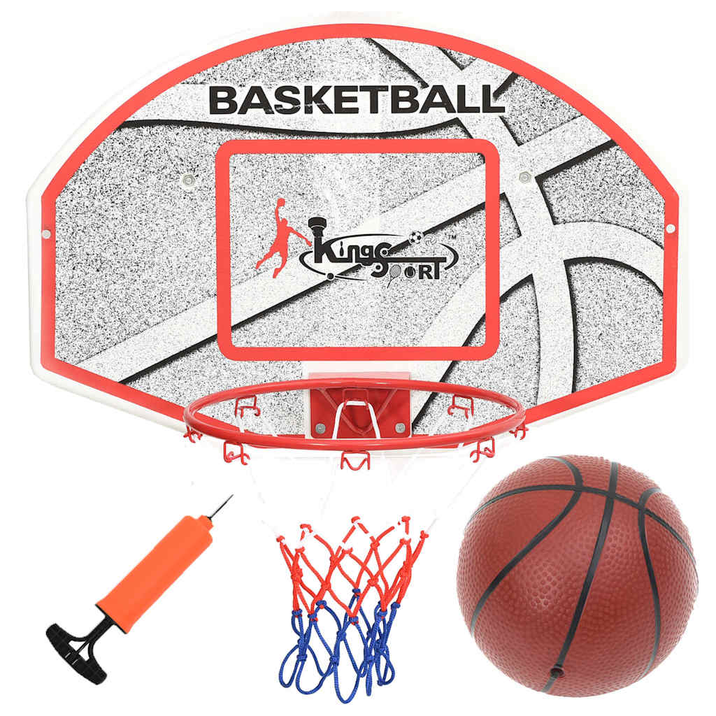 vægmonteret basketballkurv med plade 5 dele 66x44,5 cm billede
