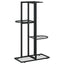 blomsterstativ i 4 niveauer 43x22x76 cm metal sort