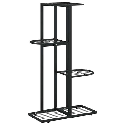 blomsterstativ i 4 niveauer 43x22x76 cm metal sort