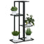 blomsterstativ i 4 niveauer 43x22x76 cm metal sort