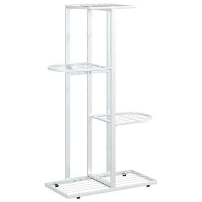 blomsterstativ i 4 niveauer 43x22x76 cm metal hvid
