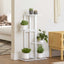 blomsterstativ i 4 niveauer 43x22x76 cm metal hvid