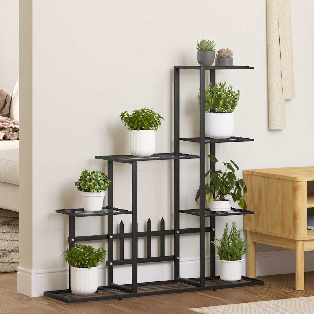 blomsterstativ 94,5x25x88 cm metal sort billede