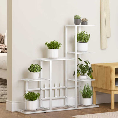 blomsterstativ 94,5x25x88 cm metal hvid
