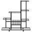blomsterstativ med hjul 94,5x25x92,5 cm metal sort