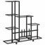 blomsterstativ med hjul 94,5x25x92,5 cm metal sort
