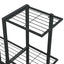 blomsterstativ med hjul 94,5x25x92,5 cm metal sort