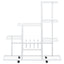 blomsterstativ med hjul 94,5x25x92,5 cm metal hvid