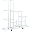 blomsterstativ med hjul 94,5x25x92,5 cm metal hvid