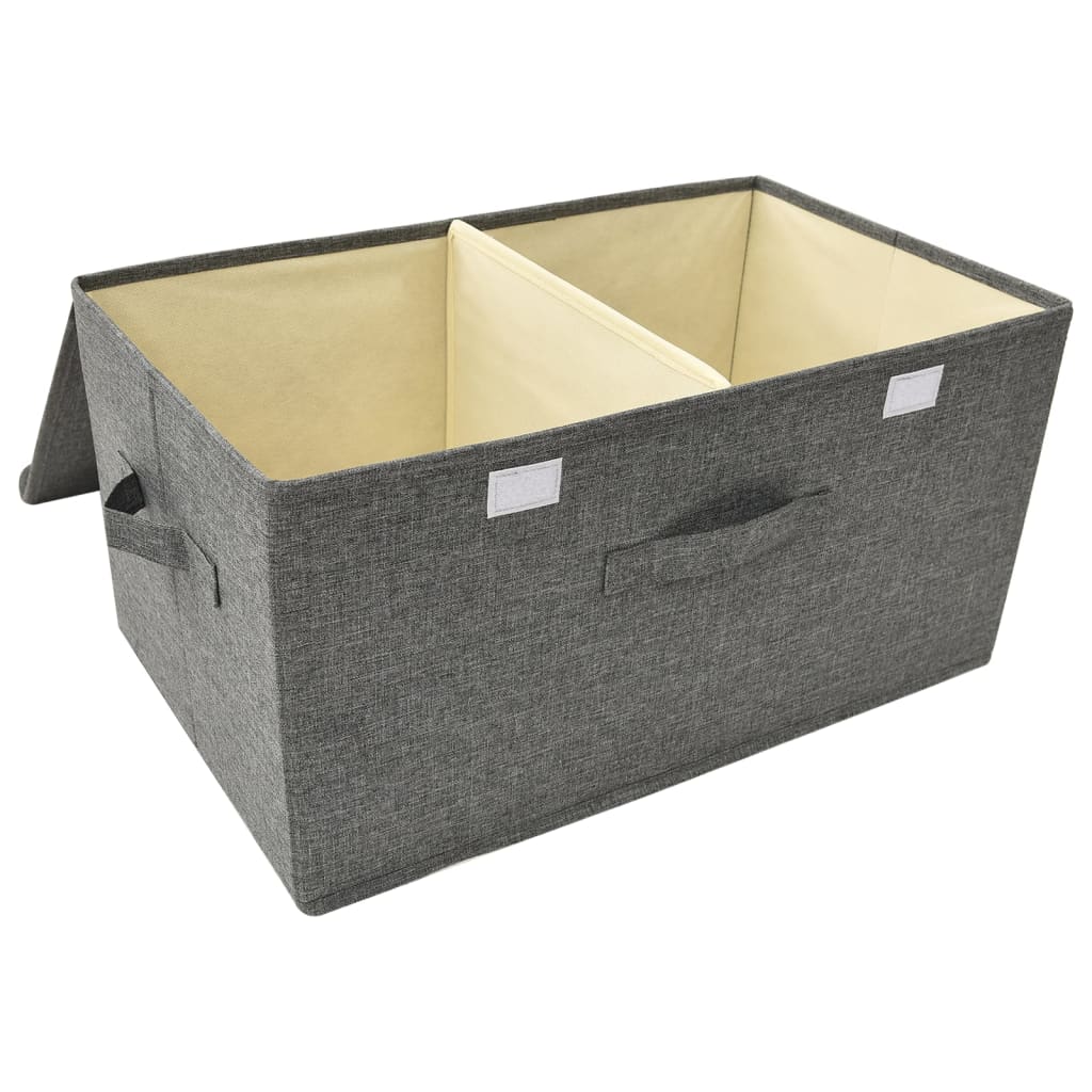 opbevaringskasse 50x30x25 cm stof antracitgrå