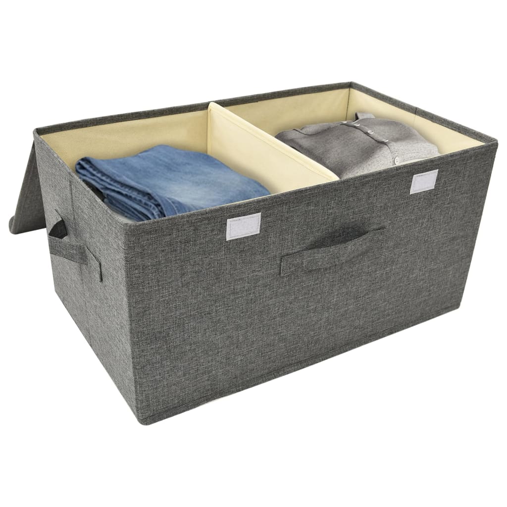 opbevaringskasse 50x30x25 cm stof antracitgrå