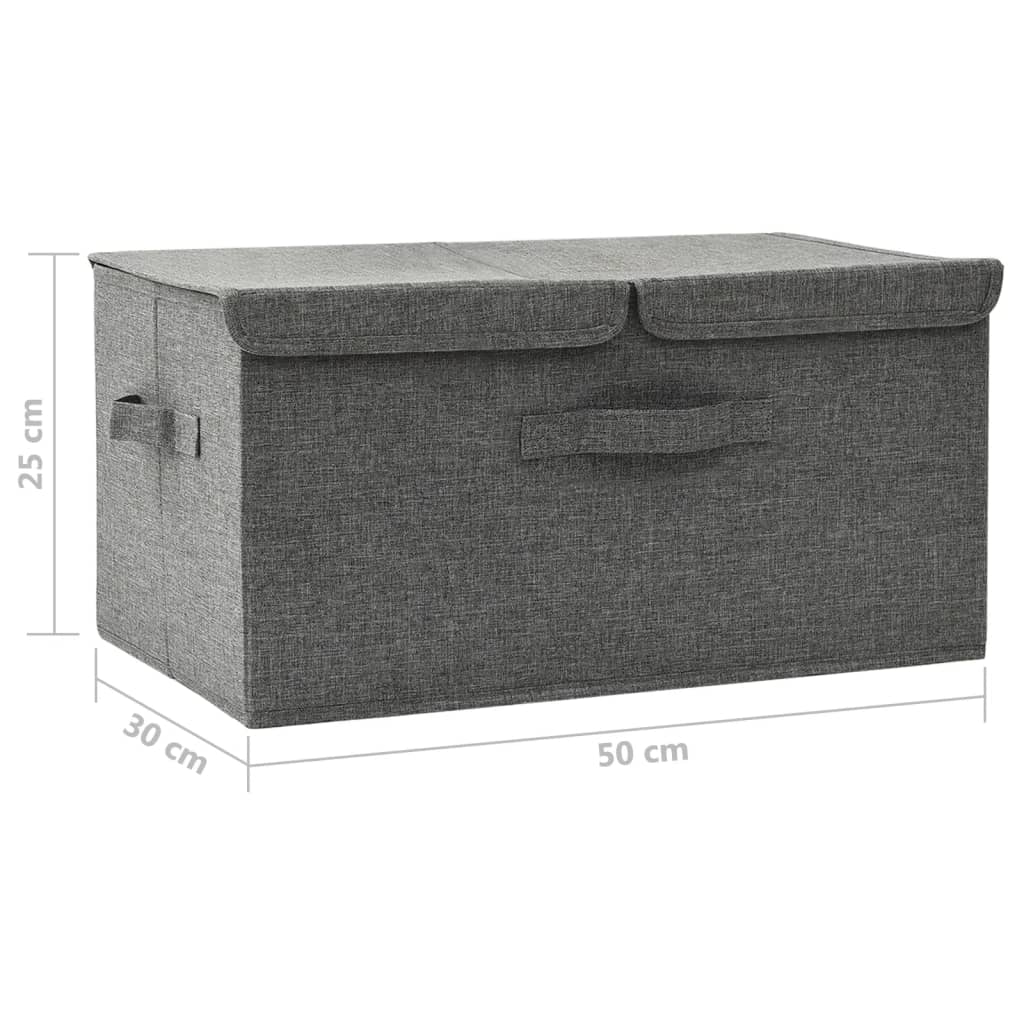 opbevaringskasse 50x30x25 cm stof antracitgrå