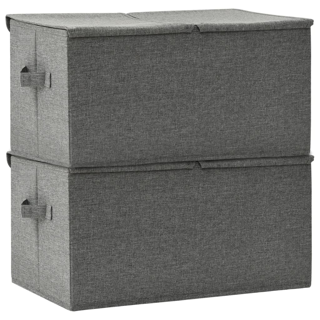 opbevaringskasser 2 stk. 50x30x25 cm stof antracitgrå