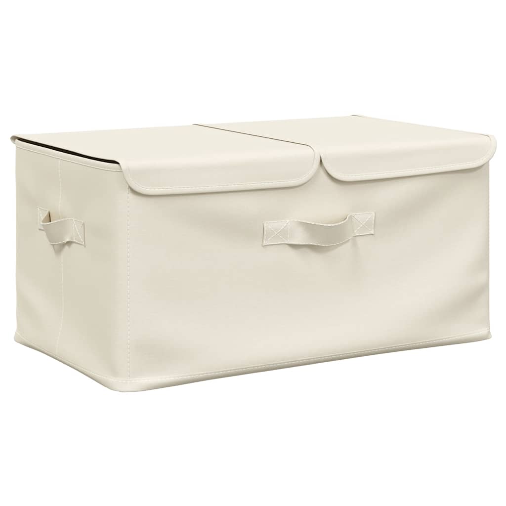 opbevaringskasse 50x30x25 cm stof cremefarvet